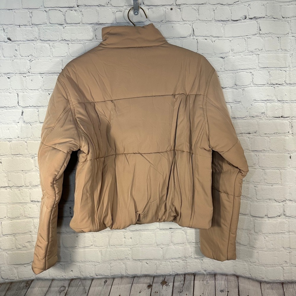 NEW TravisMathew Mont Blanc Puffer Jacket Natural Tan Padded Full Zip Women L - Picture 6 of 13